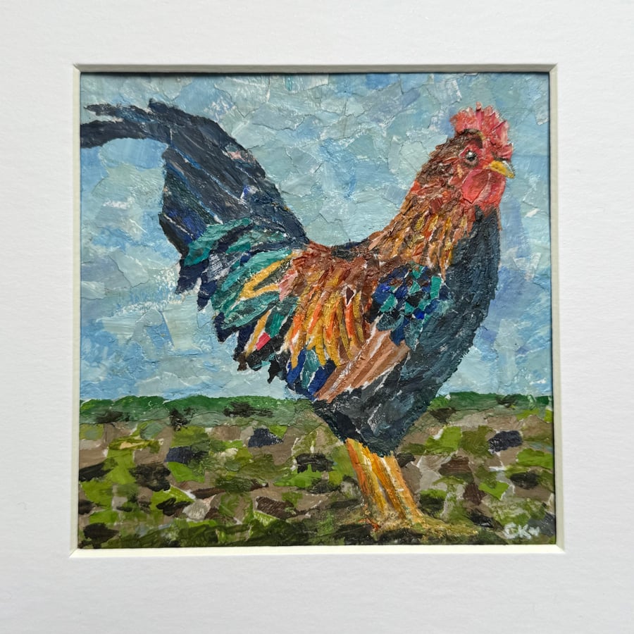 Cockerel Collage, Original Art