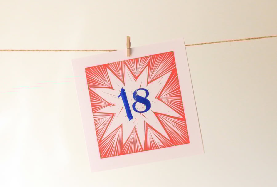 '18' birthday card