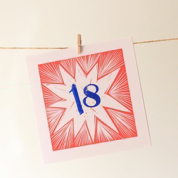 '18' birthday card