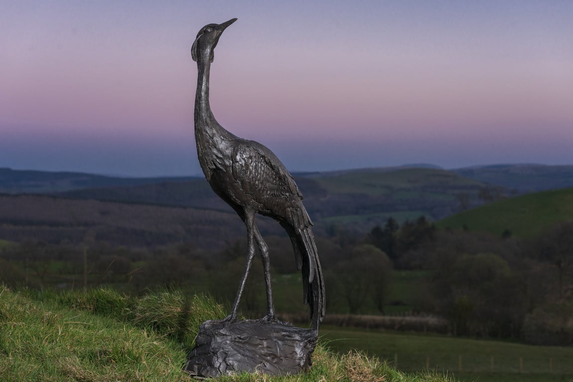 Walking Crane Animal Statue Large Bronze Resin Garden Sculpture