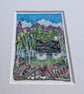 Crocus Cottage - Original miniature. A5 Mounted - Image 6