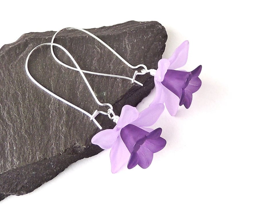 Purple Flower Earrings - 2247