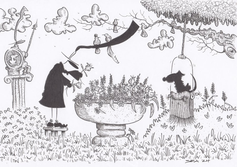 'The Flower Display' an A4 sized original artwork