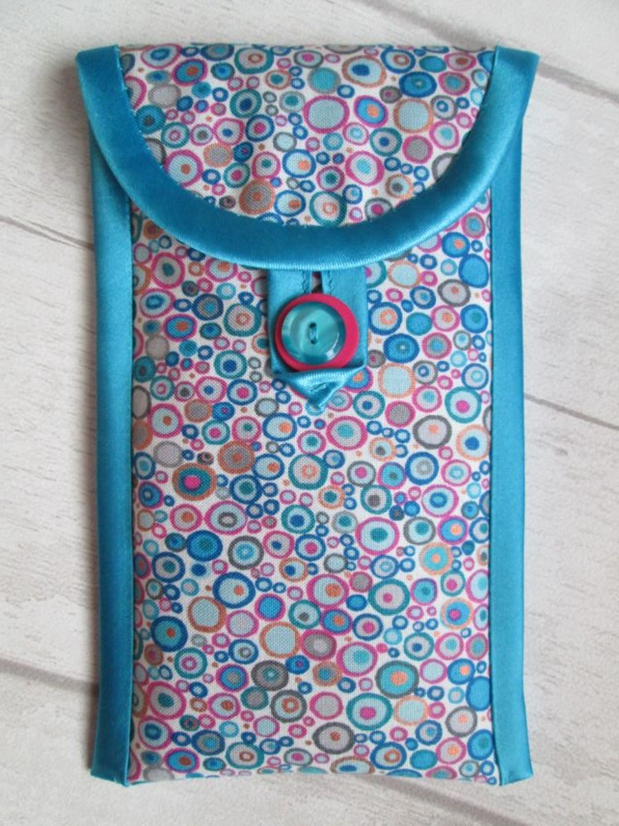 Blue and Pink Spotty Glasses Case or Phone Case, Millefiori