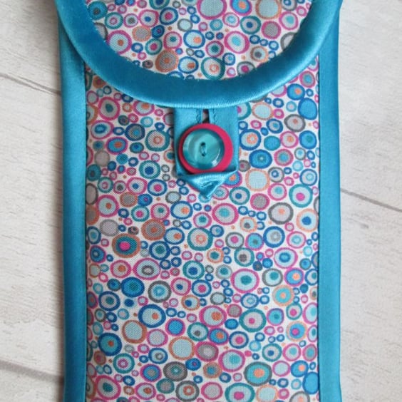 Blue and Pink Spotty Glasses Case or Phone Case, Millefiori