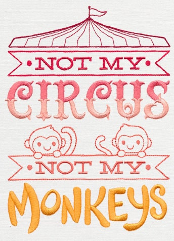 Not My Monkeys Embroidered Patch for jackets sweatshirts, denim, bags, and jeans