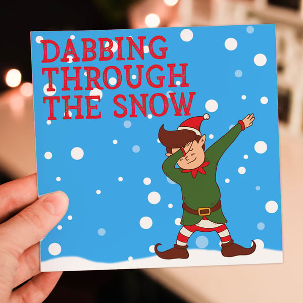 Christmas card: Dabbing through the snow