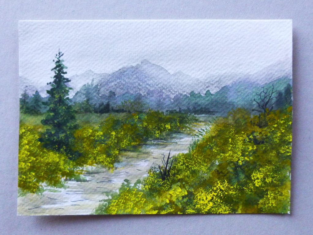 original art watercolour landscape painting ( ref FA 314 D1 )