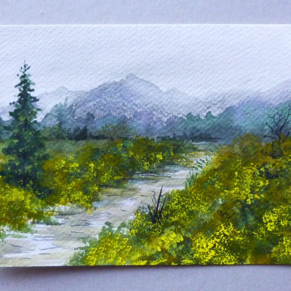 original art watercolour landscape painting ( ref FA 314 D1 )
