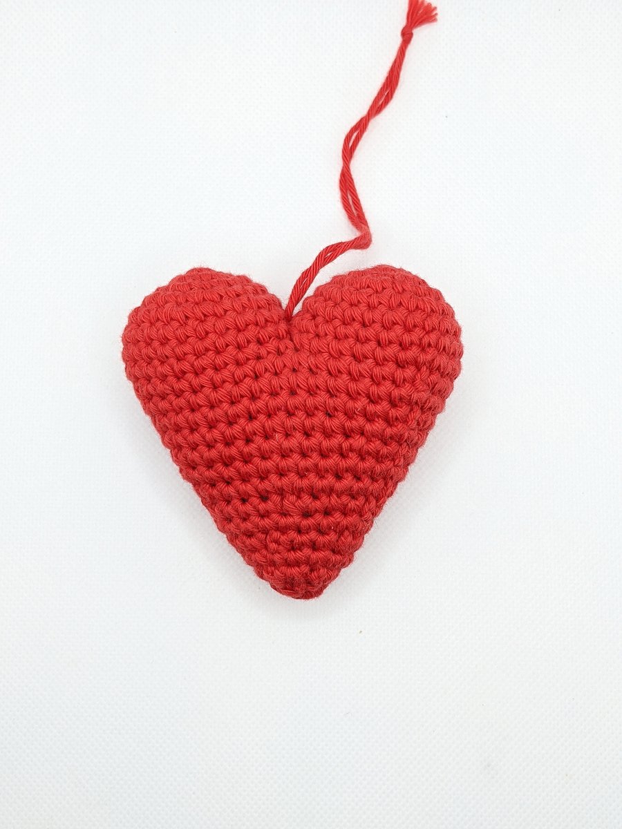 Amigurumi Crochet Heart, Hanging Decoration, Gift, Valentine, Just Because