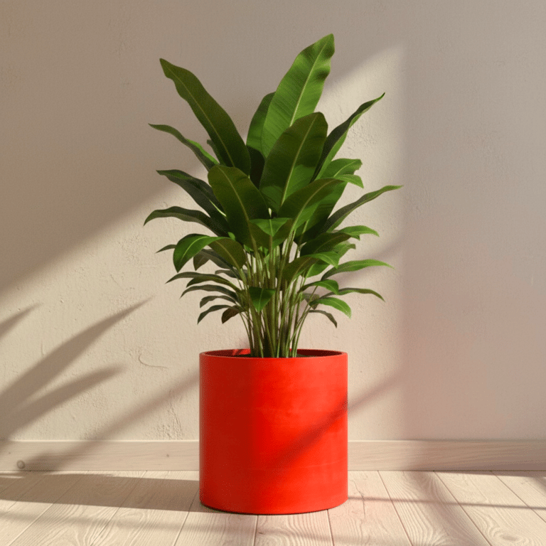Red Large Statement Plant Pot 19 cm, Handmade Indoor Planter