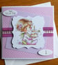 First Birthday Card - Little Girl With Cake - Image 10
