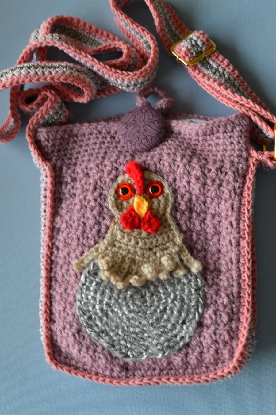 Crochet Bag with Chicken motif