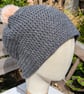 Crochet Slouch Beanie Hat (Grey) - Image 7
