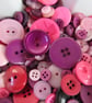 50g Mixed Pink Craft Buttons - Image 2