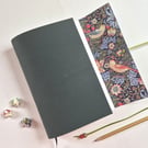 Strawberry Thief Journal Hand Bound in Dark Green Leather, A5
