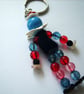 Button & Bead Harlequin Inspired Handbag Charm or Key-ring   - Image 3