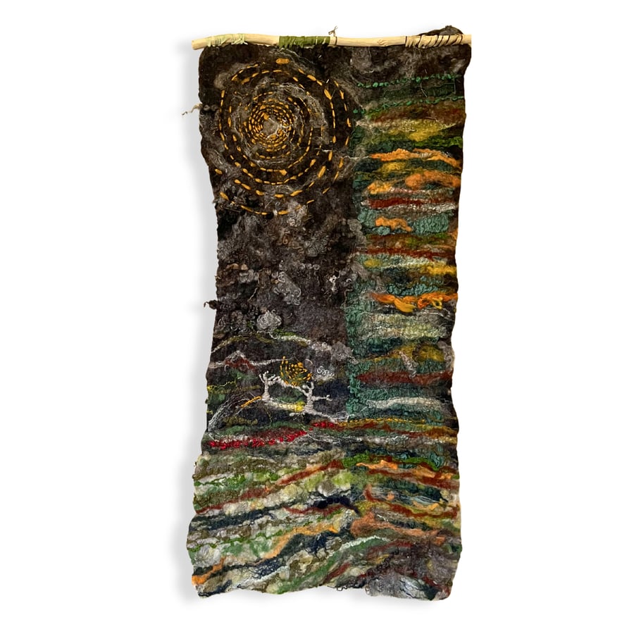 Art felt sensory wall hanging the essence of the moon