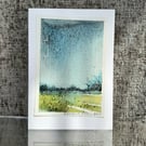 Through The Rain. Blank Card. Original Watercolour Painting. 260153