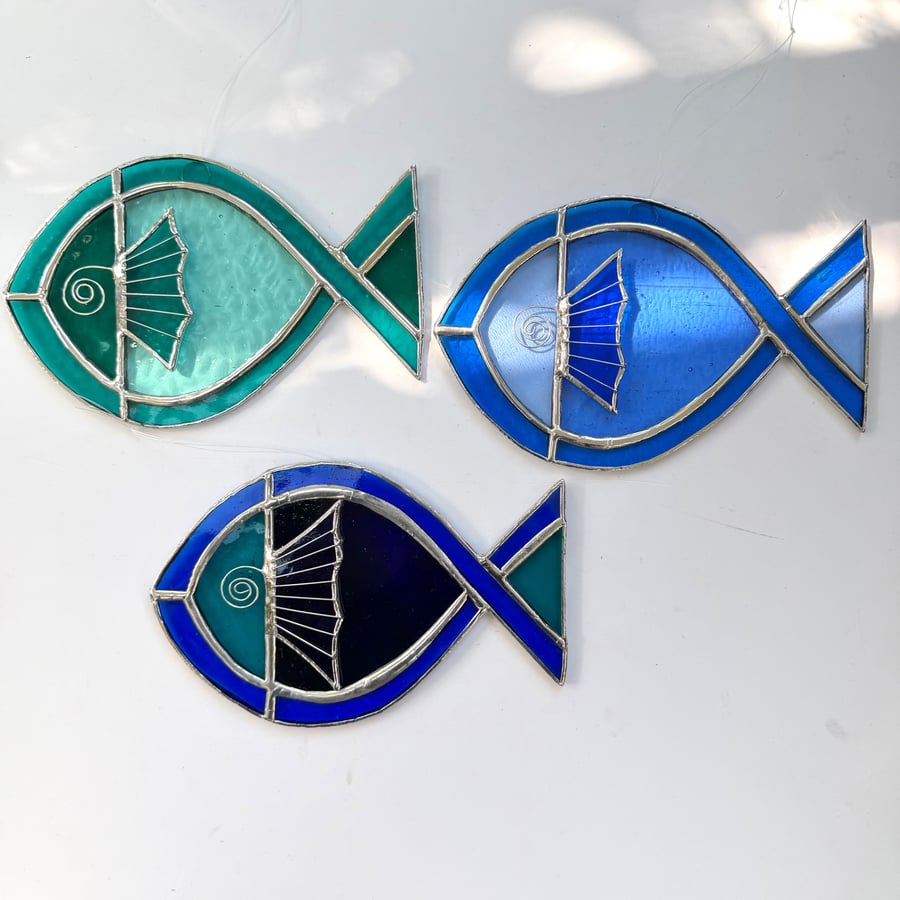 Stained Glass Fish Suncatcher - Window Decoration 