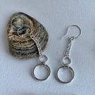 Sterling Silver handmade drop ring earrings