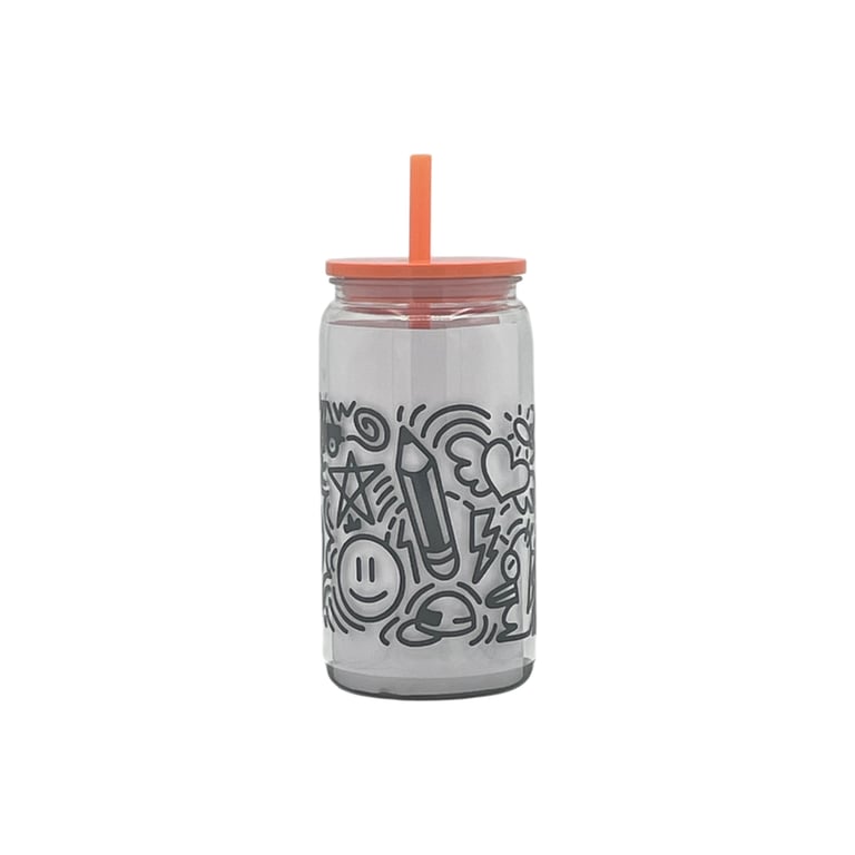 Black Doodle Art Tumbler