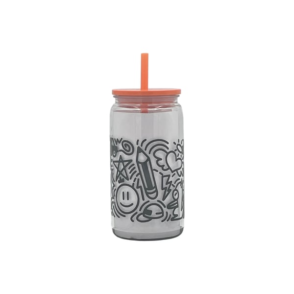 Black Doodle Art Tumbler