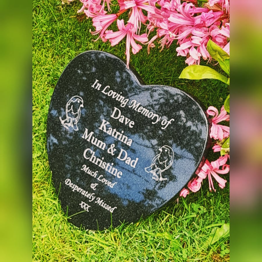 Memorial Grave Marker Heart Grave Plaque Memorial Cemetery Stone Grave Stone