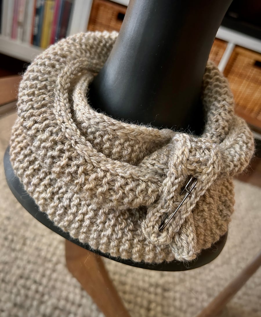 Hand Knitted 25% Wool Sophie Scarf with Kilt Pin