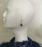 Blue Offset Oval Drop Earrings in Blue - Image 5