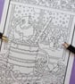 Cardinal & Robin Bird Christmas Colouring Page Printable JPG by S Godwin Studio - Image 1