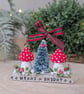 Handmade Wooden Toadstool Christmas Decoration 