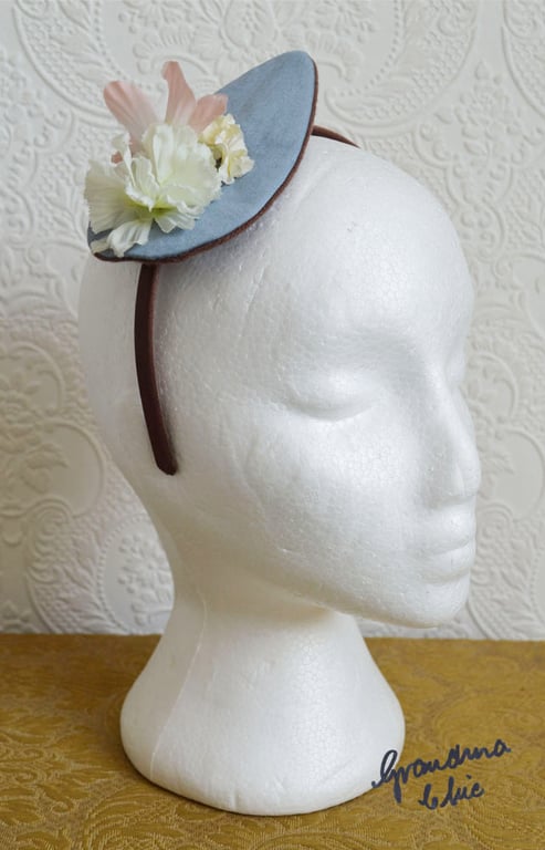 Handmade Fascinator 'Dusky Blue'