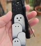 Hand Painted Halloween Ghost Bookmark – Cute Ghost Family Wooden Bookmark - Image 2