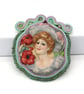 Handmade soutache brooch porcelain cameo pastel boho gift for her