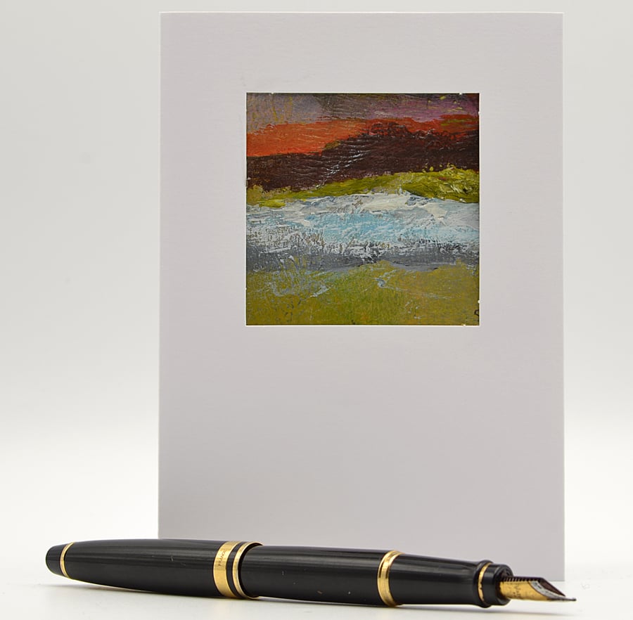 Hand Painted Card of Abstract Landscape