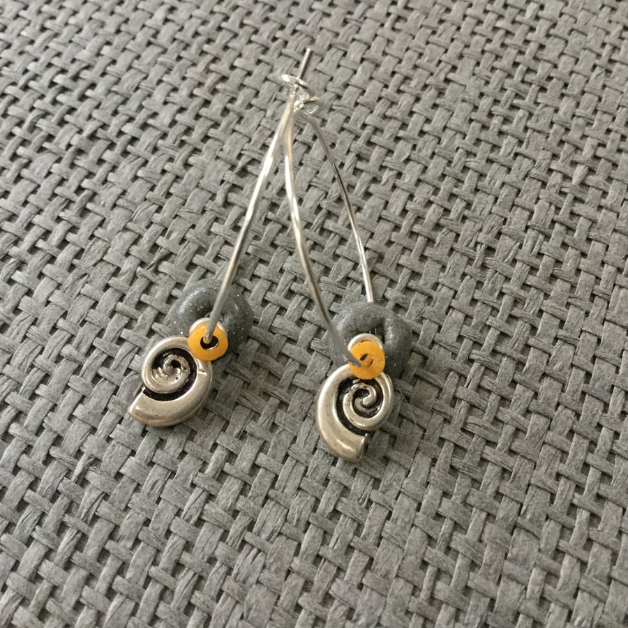 “Shells” recycled glass earrings