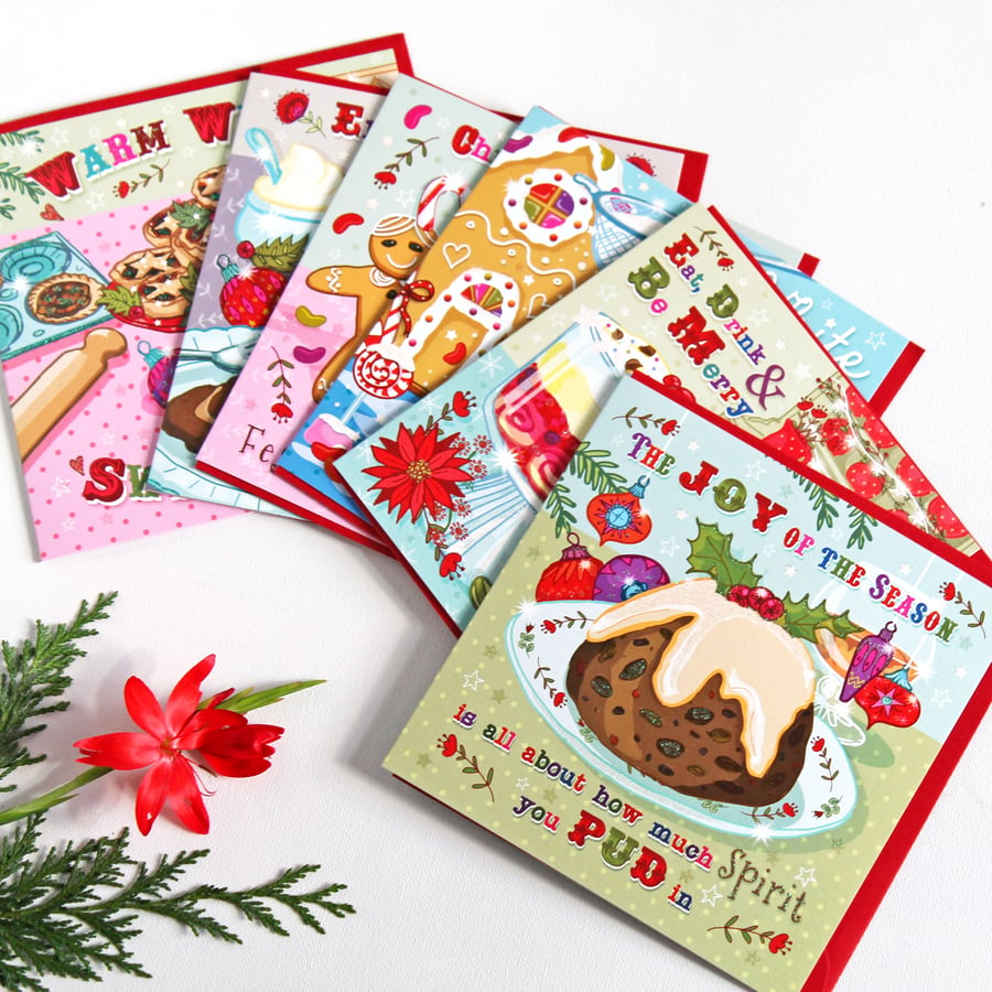 Pack of 6 Life is Sweet - Christmas Cards - 1 of 6 Designs