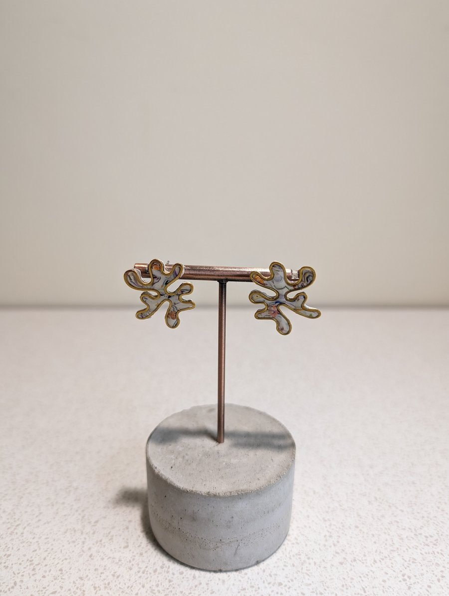 Scrap rainbow squiggle studs