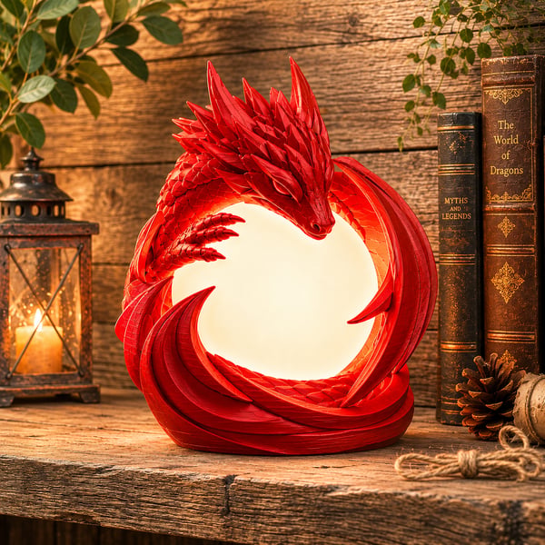 Dragon sphere table lamp – Premium Fantasy Night Light dragon desk lamp