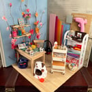 Craft Room Book Nook Miniature Diorama