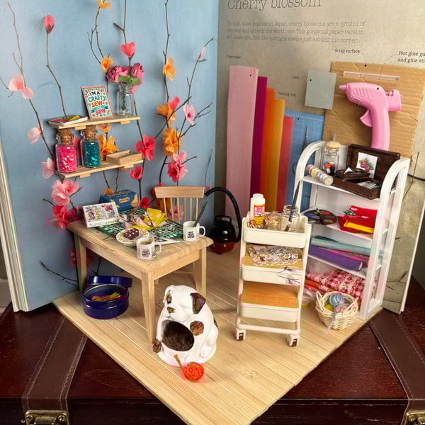 Craft Room Book Nook Miniature Diorama