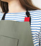Split Leg Tie Apron for Potters & Makers with 3 Pockets and Tool Loop. Green - Image 3
