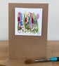 Hand Painted Absract Floral Greeting Card Original Art. - Image 1