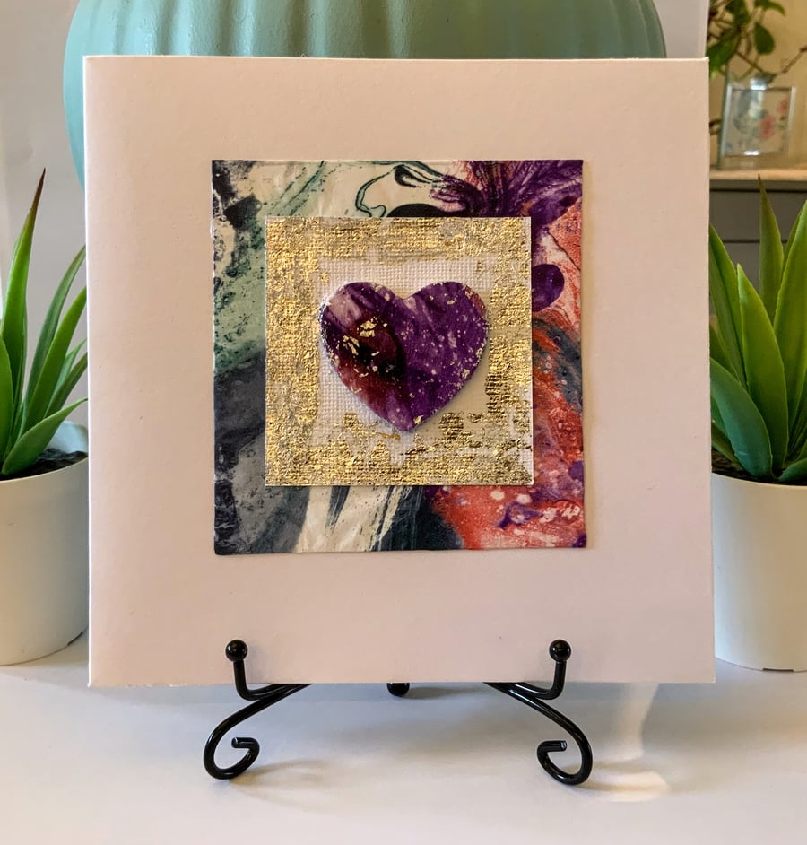 Wood Heart Occasion Card.