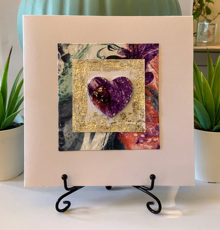 Wood Heart Occasion Card.