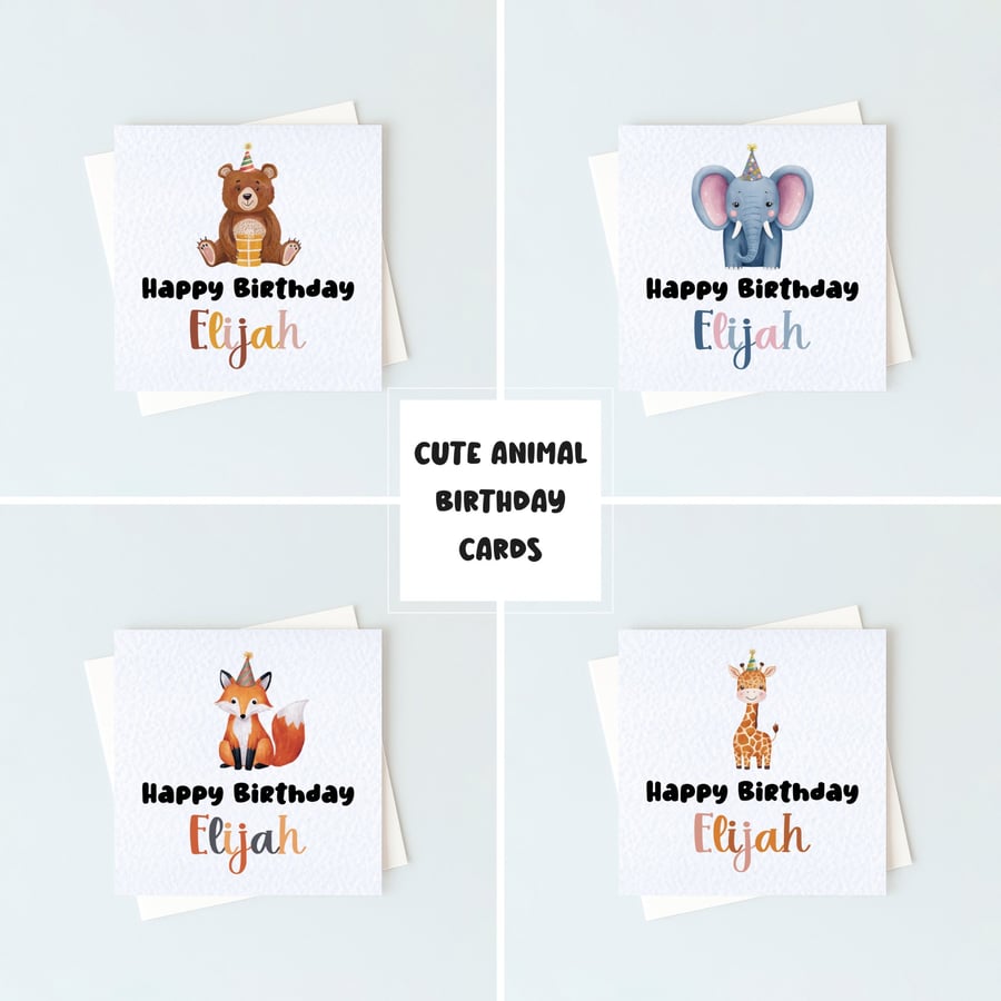   Whimsical Animal Birthday Card