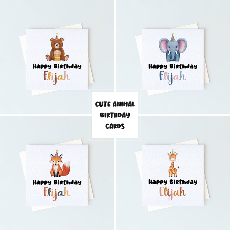   Whimsical Animal Birthday Card