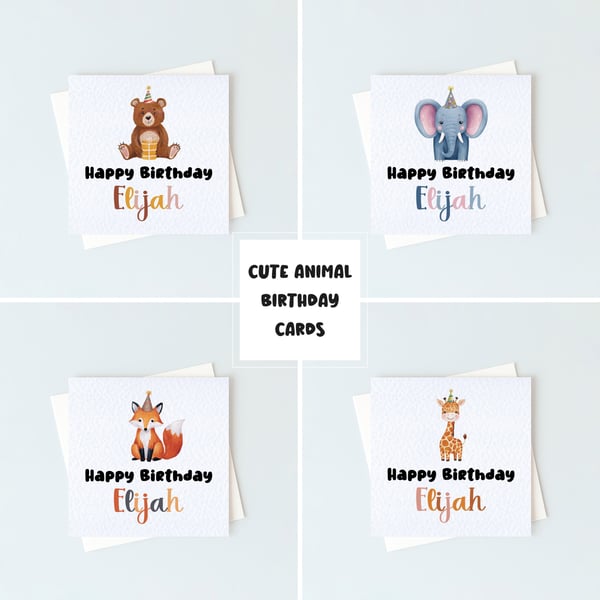   Whimsical Animal Birthday Card