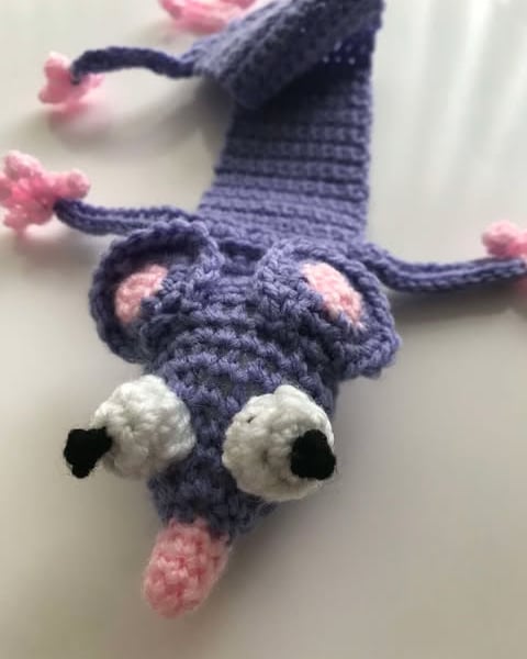 Handmade crocheted Bookmark Rat